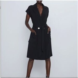 Zara Belted Dress Black Women’s